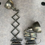 2 accordion scissors wall lights Cheoma in silver metal