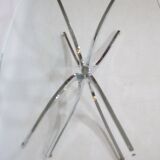 Coffee Table Chrome Spider Legs and Glass 1970s Italy