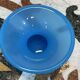 19th-century antique spittoon vase in blue opaline.