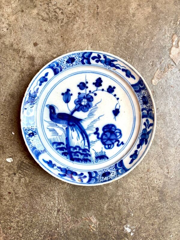 Assiette delft en porcelaine bleue