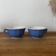 Set of 4 antique coloured faience cups KG Lunéville.