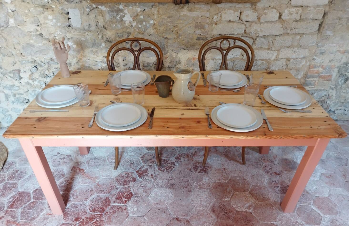 Terracotta farm table