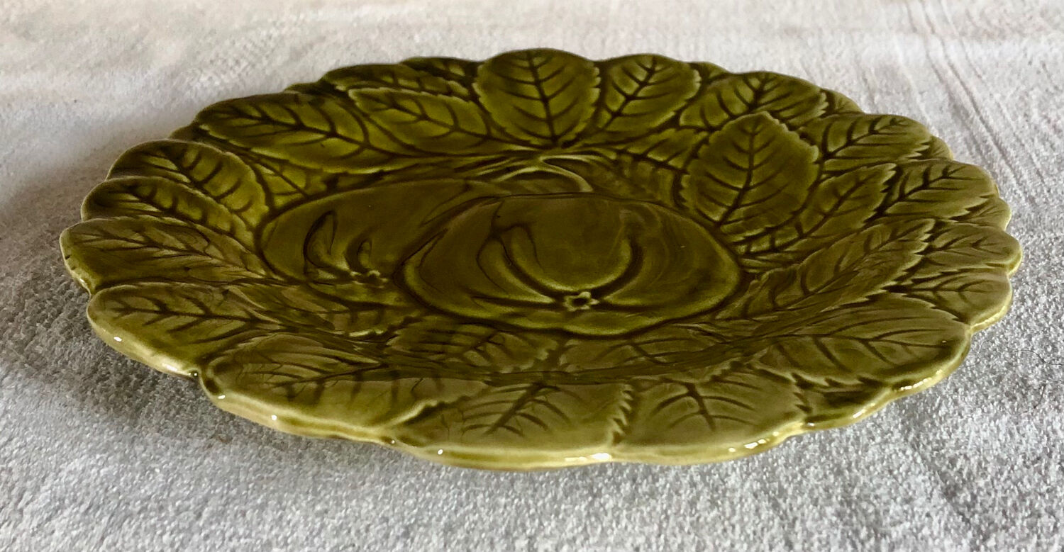 6 old Sarreguemines slip plates