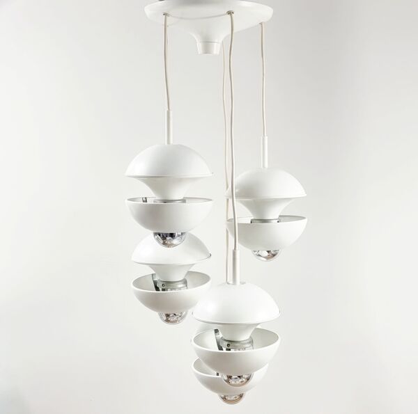Plafonnier en cascade Space Age de Klaus Hempel pour Kaiser Leuchten, Allemagne, 1972