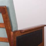 Paire de Fauteuils Danois en Teck, tissu et cuir, modèle N°4 Capella Illum Wikkelsø/Niels Eilersen.