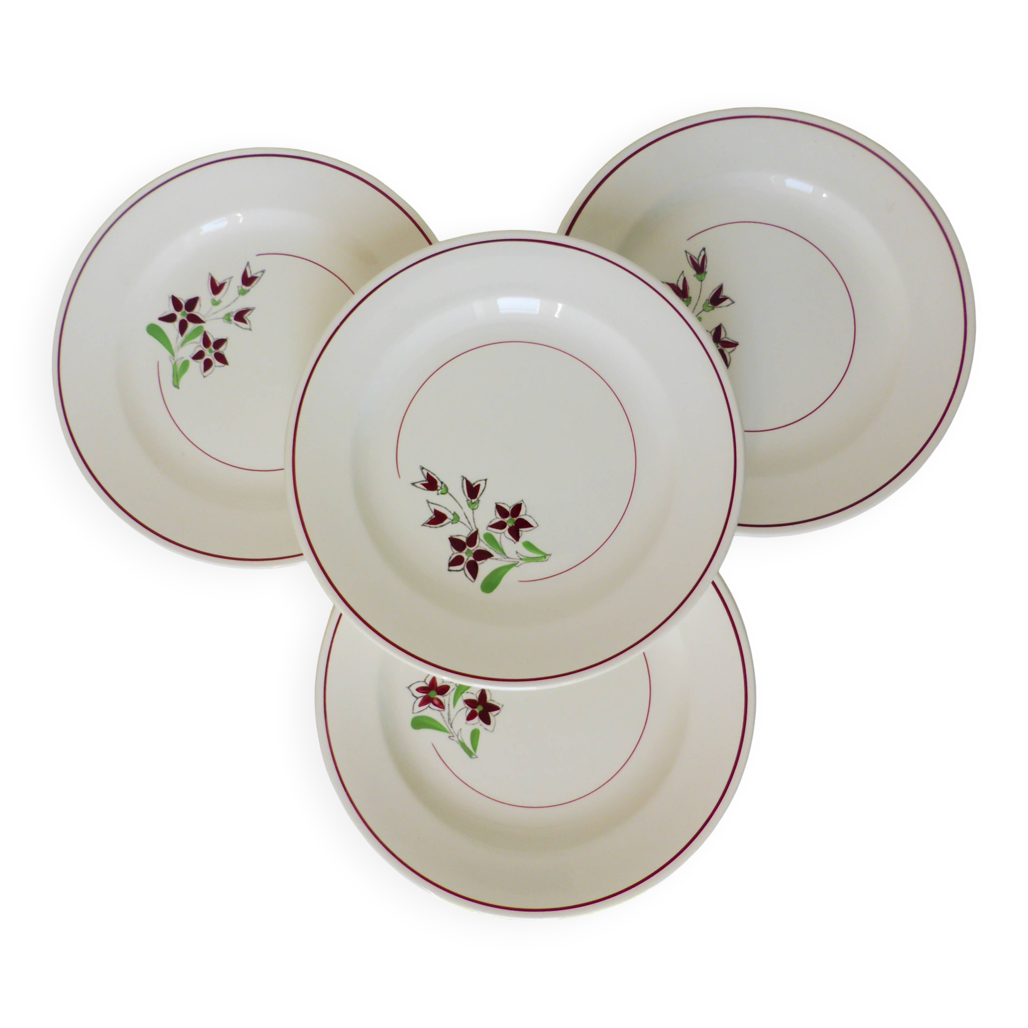 4 vintage flat plates from the Salins factory 210663