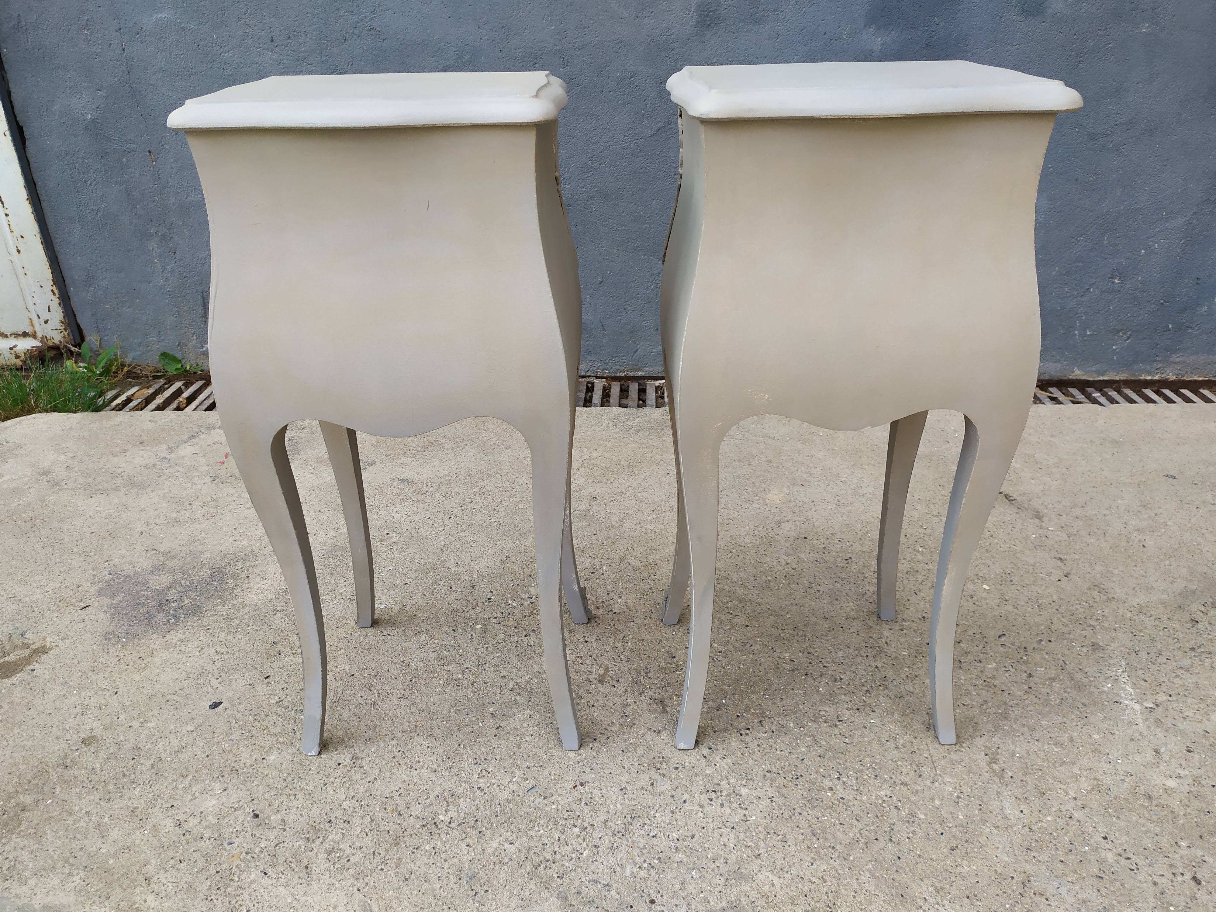 Pair of bedside Louis XV shabby style