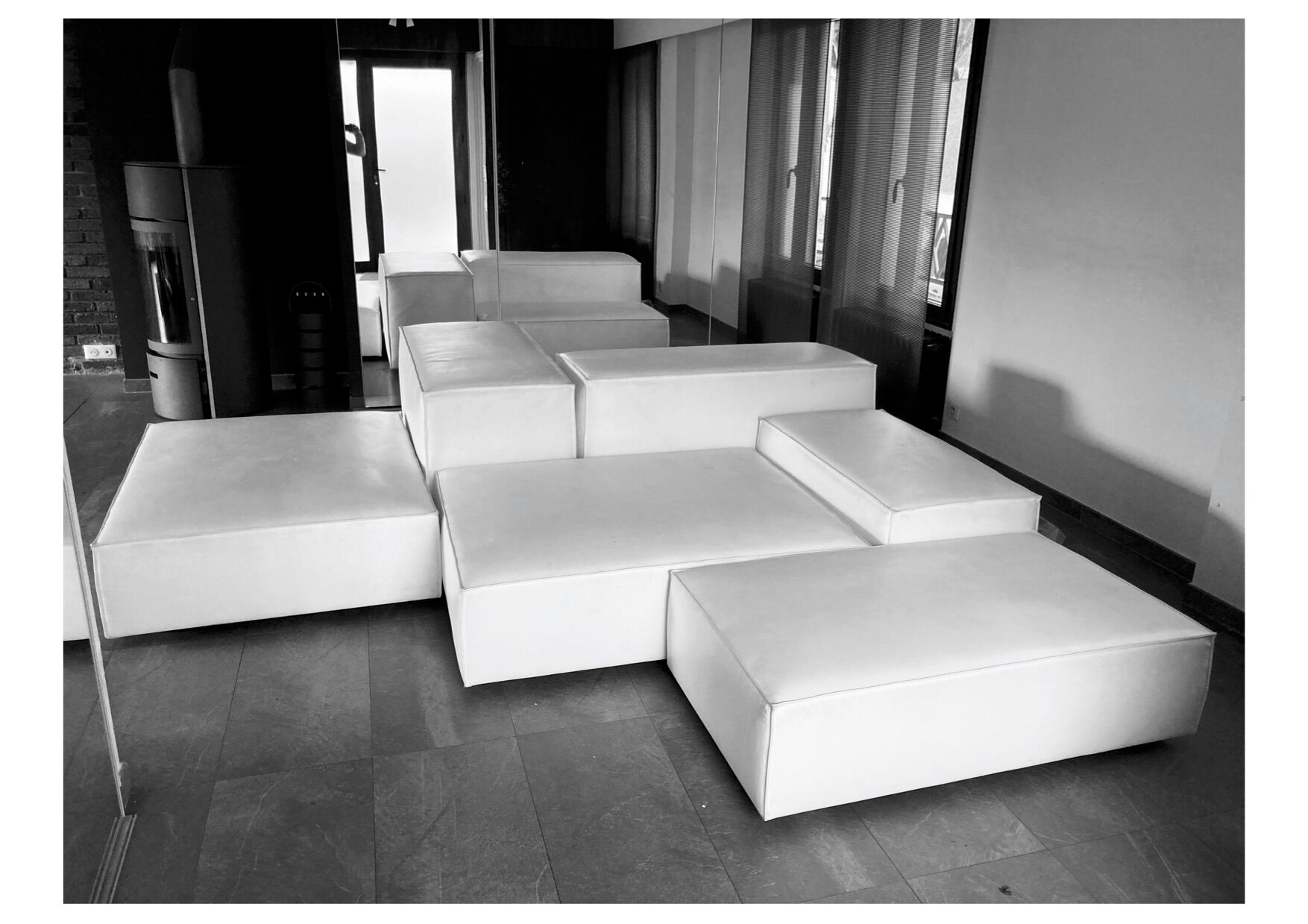 Extra wall leather sofa living divani