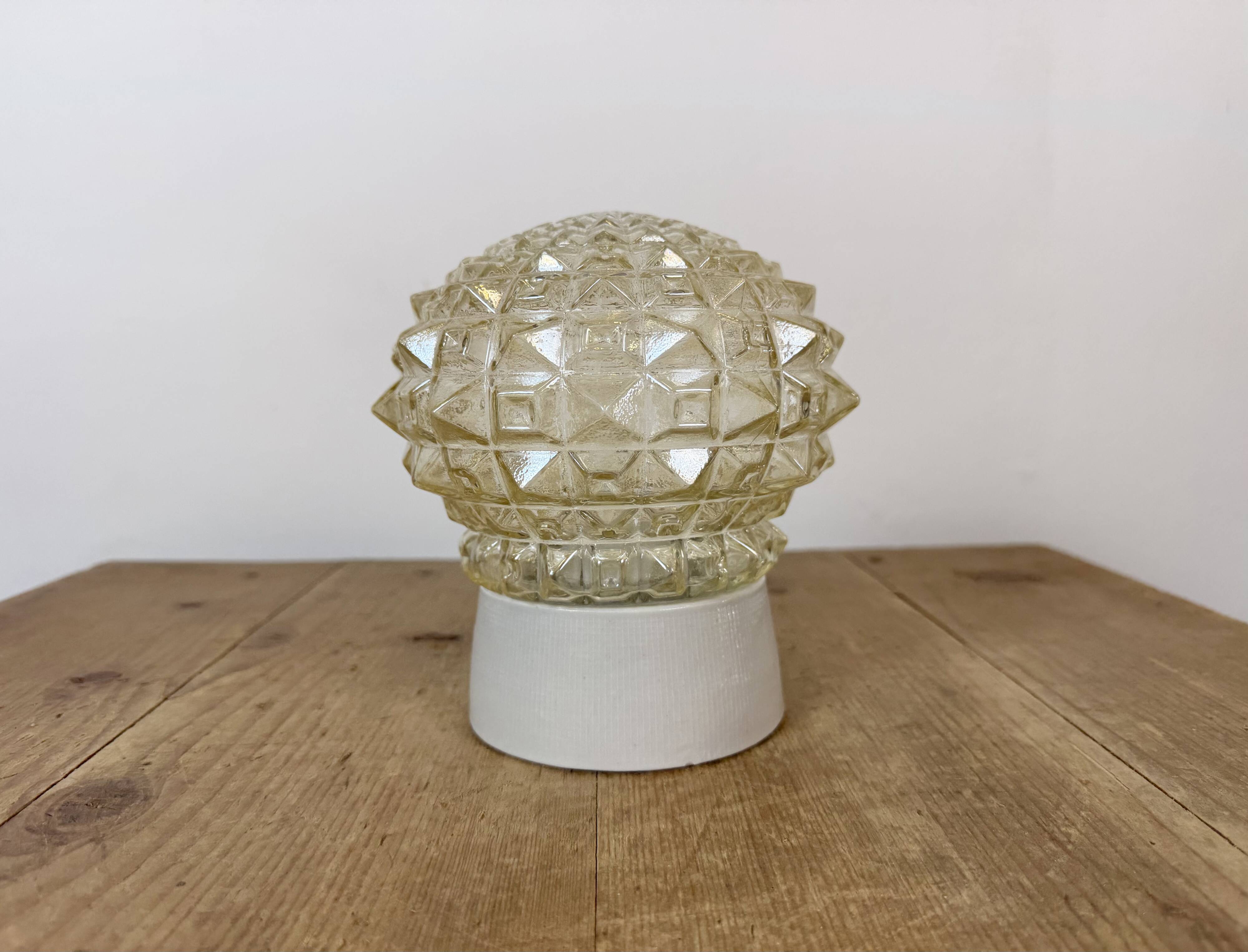 Vintage White Porcelain Ceiling Light, 1970s