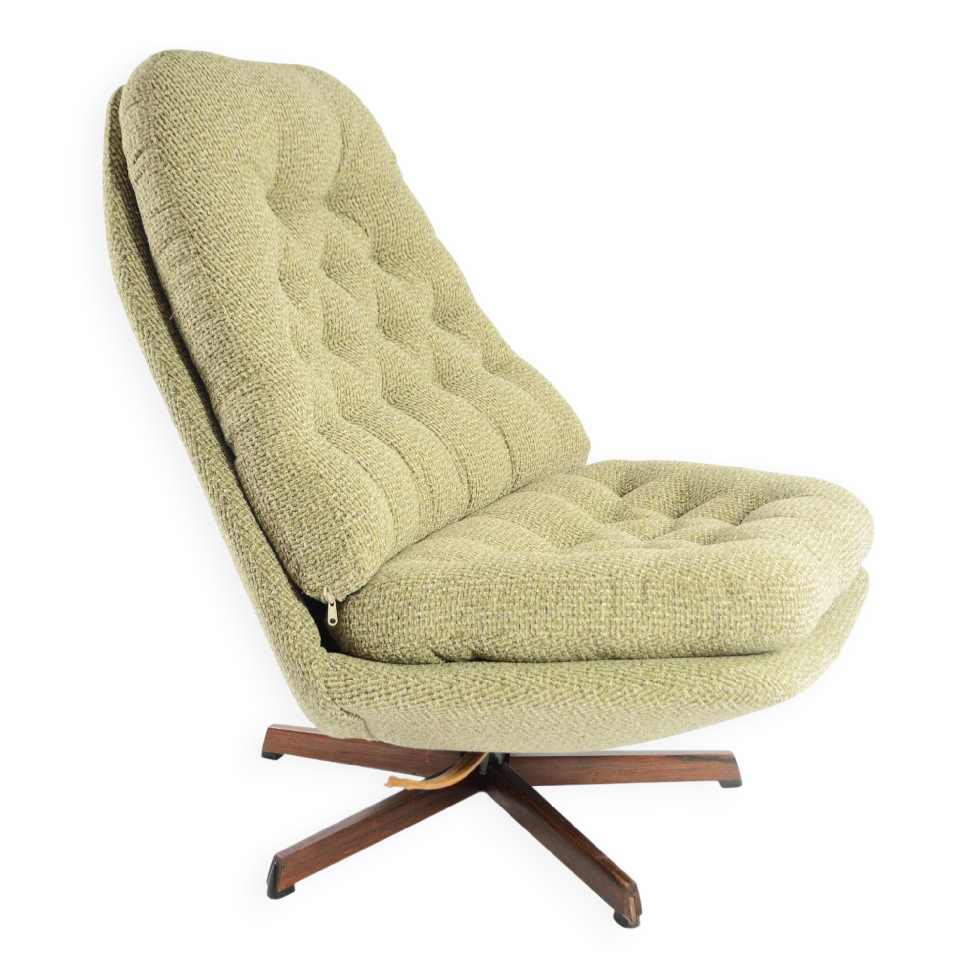 Chauffeuse pivotante scandinave verte