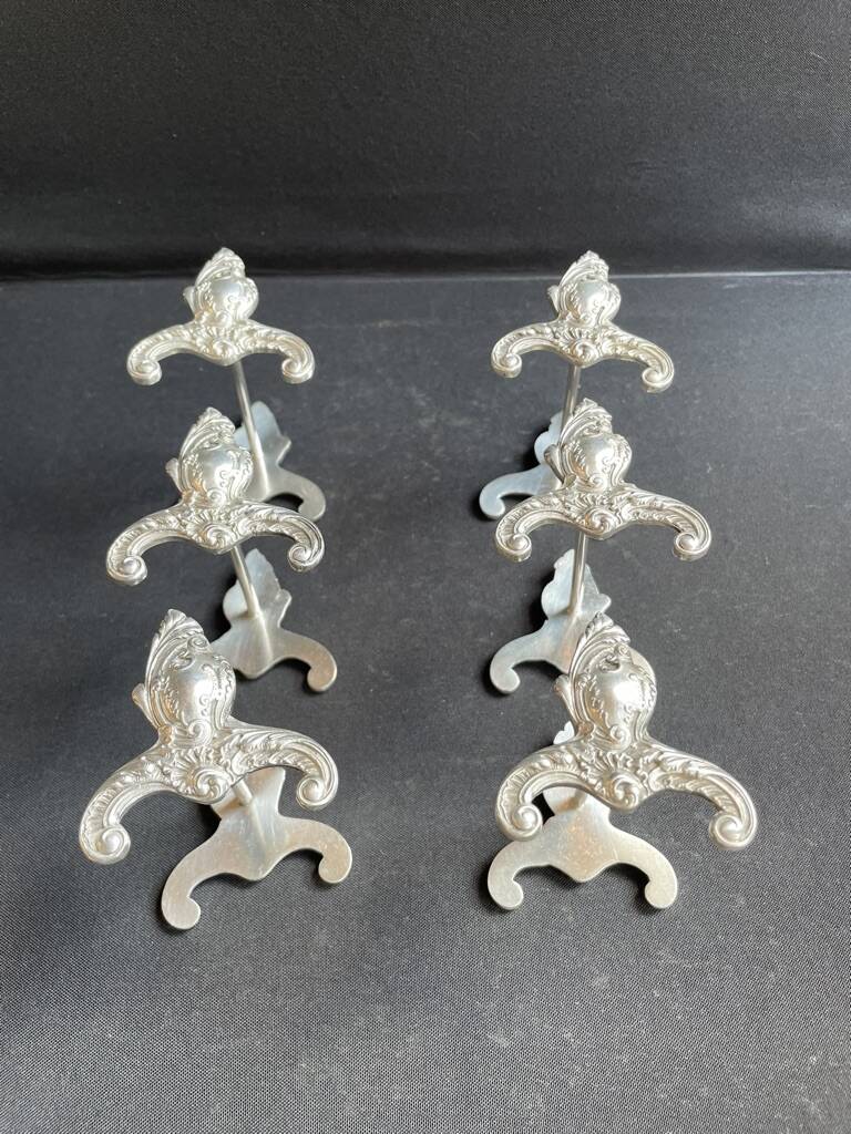 6 Large knife rests – Cailar Bayard – Silver-plated metal