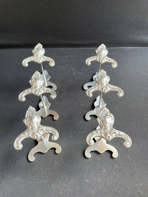 6 Grands repose-couteaux – Cailar Bayard – Métal argenté