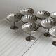 8 very large stainless steel footed bowls