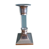 Silver-plated metal candlestick and lucite plexiglass