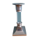 Silver-plated metal candlestick and lucite plexiglass