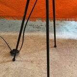 Vintage floor lamp 1950-1960 black metal with tripod base with 3 heads