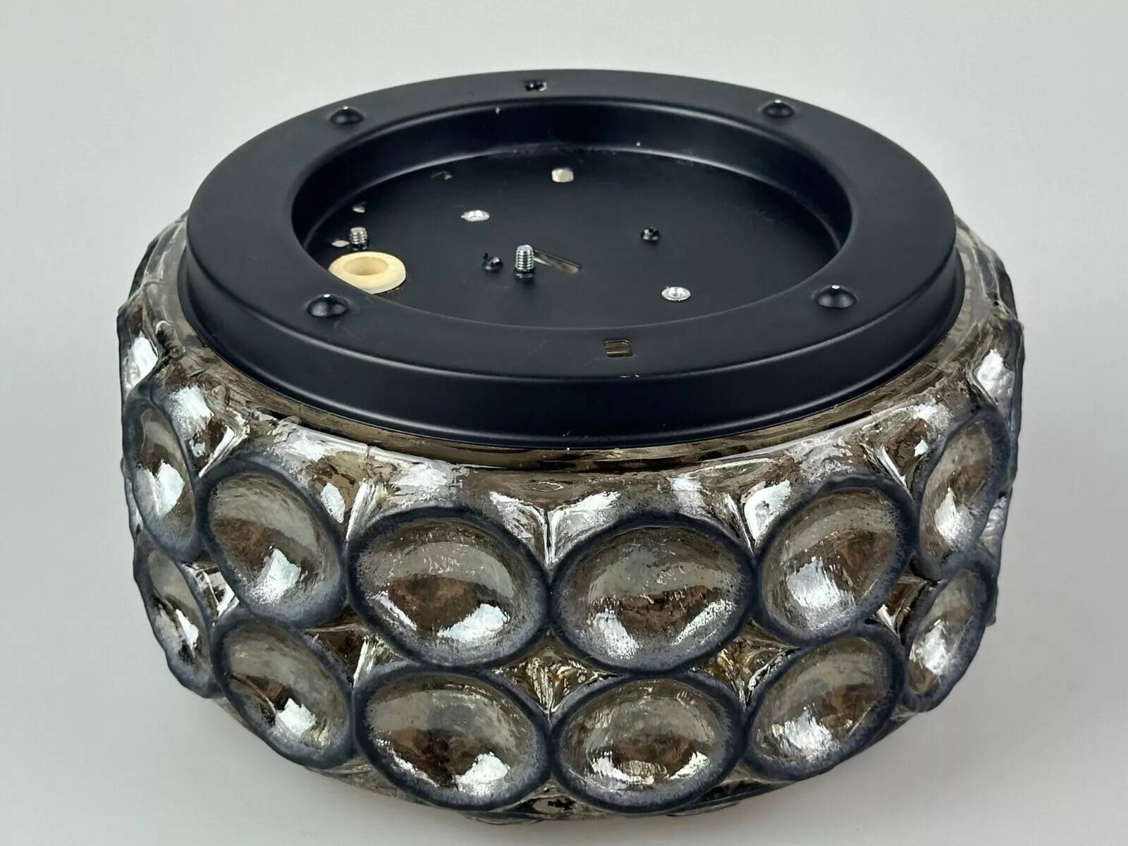 60s 70s ceiling lamp Glashütte Limburg Germany Plafoniere glass & metal