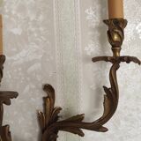 Applique deux feux en bronze à décor de feuilles d'acanthe