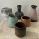 Series of 6 vintage miniature vases