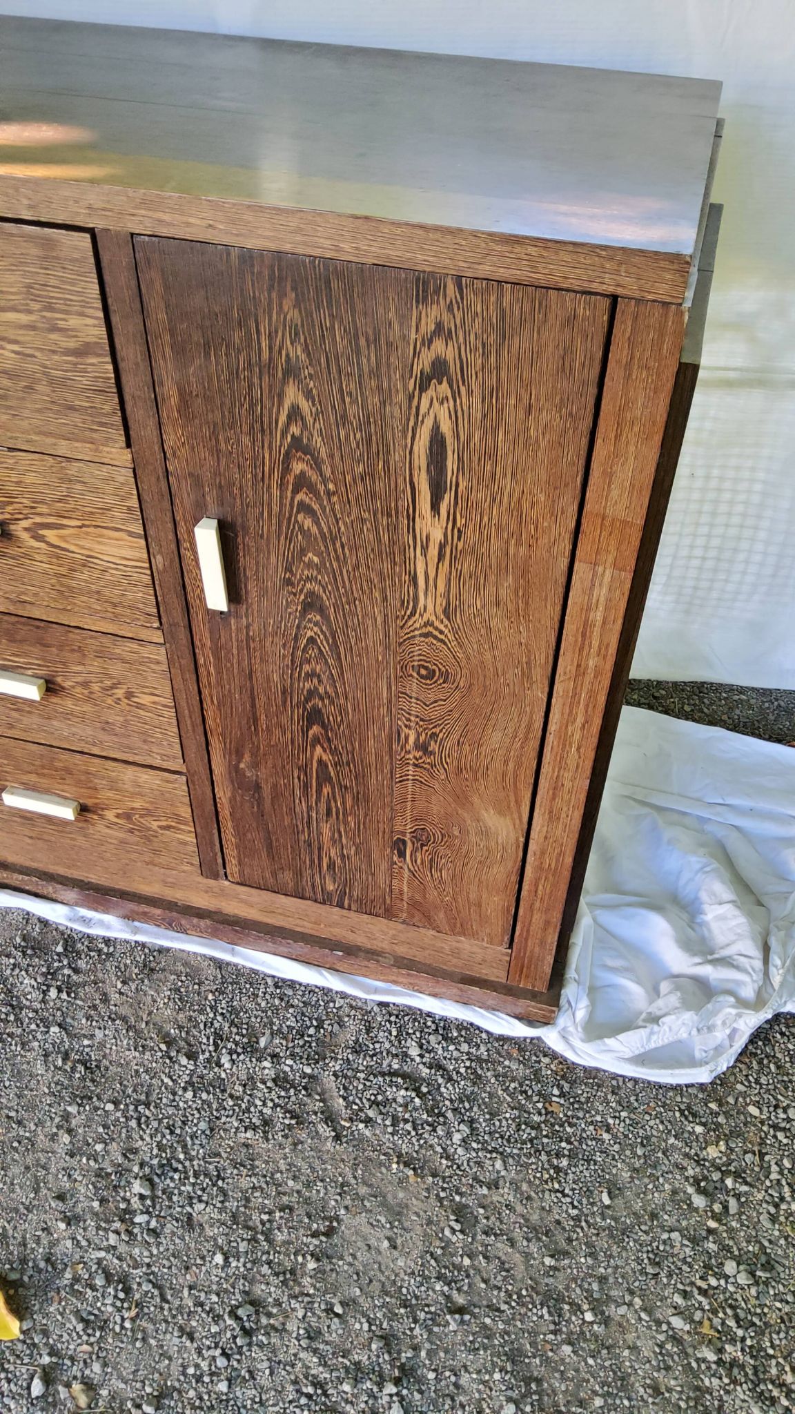 Art Deco style sideboard in palm wood