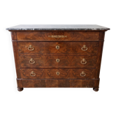 Antique Louis Philippe commode in mahogany and marble