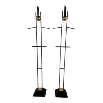 Mid-Century Metal and Brass Sculptures or Valets, Italy, Set of 2