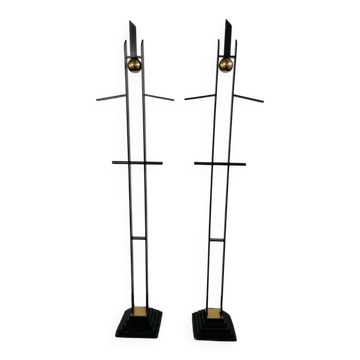 Mid-Century Metal and Brass Sculptures or Valets, Italy, Set of 2