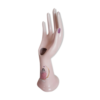 Hand wear pink jewelry , Pierrot, soliflore, vintage French, 50s