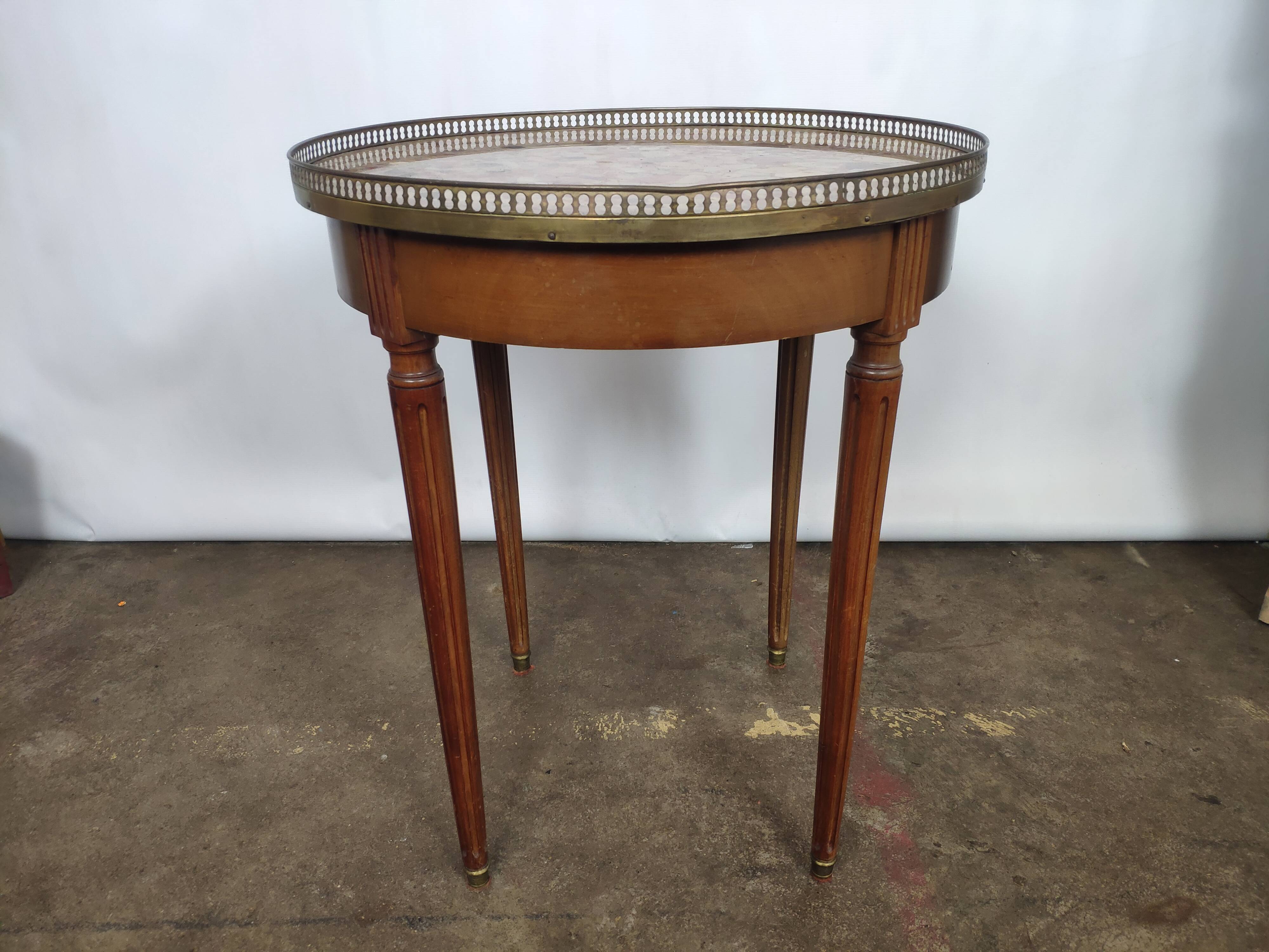 Table bouillotte style Louis XVI marbre