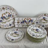 Dessert service, earthenware, Martres-Tolosane, signed Matet France