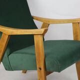 Vintage Velvet Green Armchair  1970s