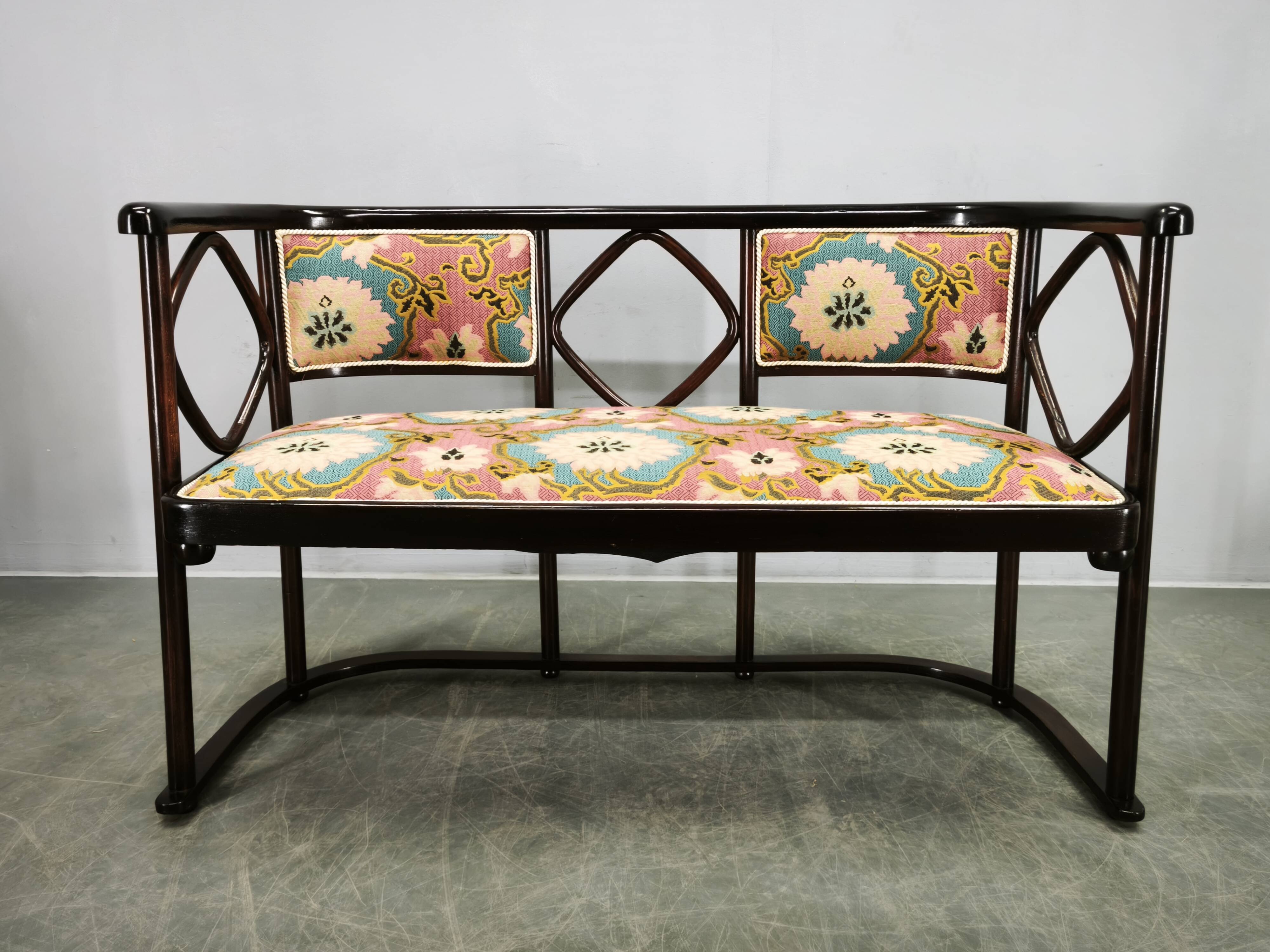 Josef Hoffmann Style Fledermaus Art Nouveau Sofa, 1930s