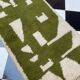 Handmade pure wool traditional green rug 140 x 260 cm
