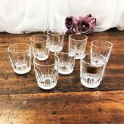 Set of 8 cut glass shot glasses France Arcoroc