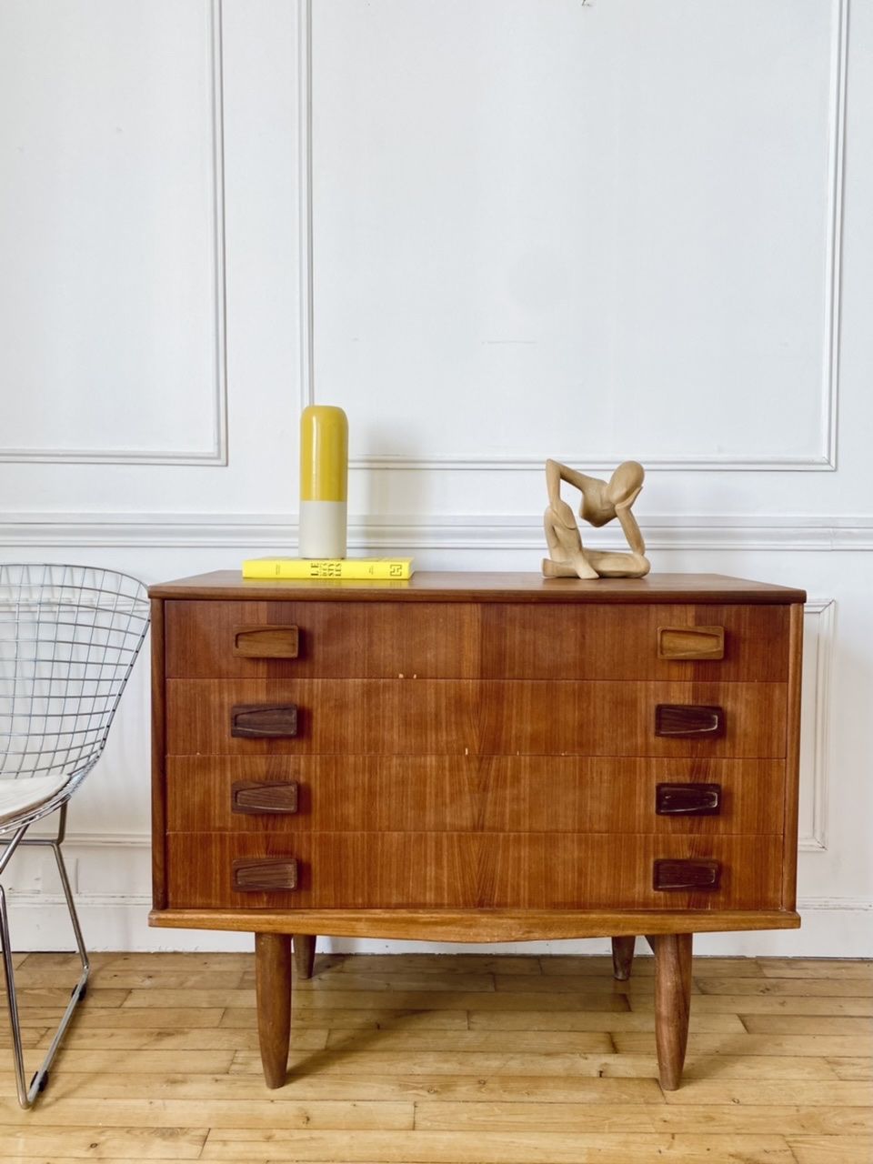 Scandinavian style chest of drawers in vintage teak