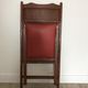 Folding chair wood and Skaï orange / vintage brown