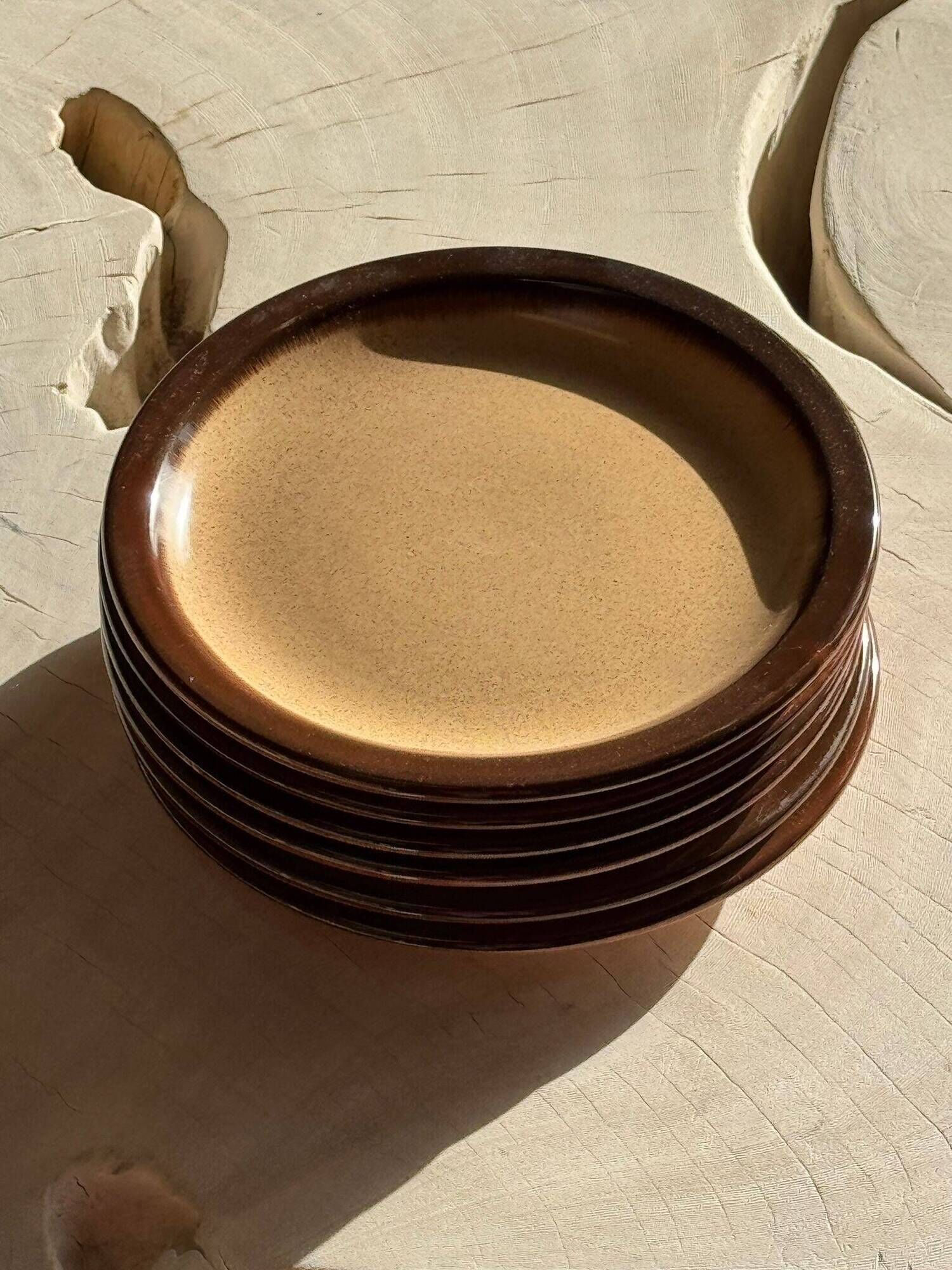 Set of 6 small stoneware dessert plates, Oxford brand, made in Brazil