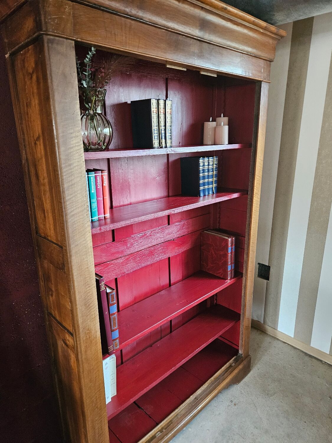 Antique solid wood library refurbished