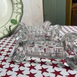 Lot de 6 porte-couteaux en verre moulé anciens