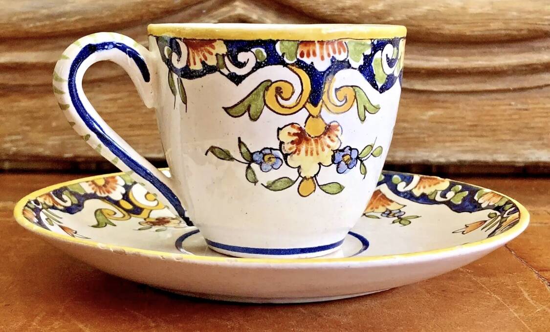 6 old Devres Fourmaintraux Rouen coffee cups Dinan model 19th century
