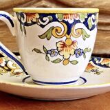 6 anciennes tasses à café Devres Fourmaintraux Rouen modèle Dinan XIXe