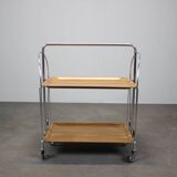 Vintage chrome folding service trolley, 1950s