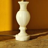 Ancien pied de lampe en marbre - lampe urne en pierre blanche
