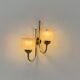 Vintage wall light, brass and frosted pink moulded glass, France, 1980.