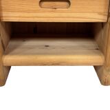 Vintage set of two pine wood bedside tables