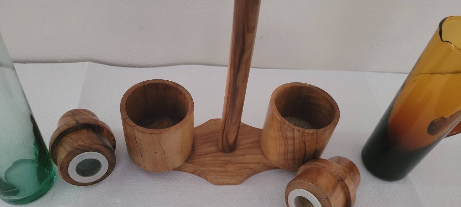 60's salt pepper oil and vinegar set