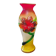 vintage vase glass gradient red yellow relief flower 22cm