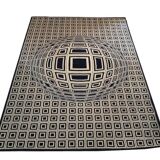 Tapis Op-Art "Vega" dans le goût de Vasarely, années 1970