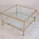 Italian 1970'S coffee table in brass and glass with 2 trays