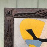 Abstract painting on wood panel